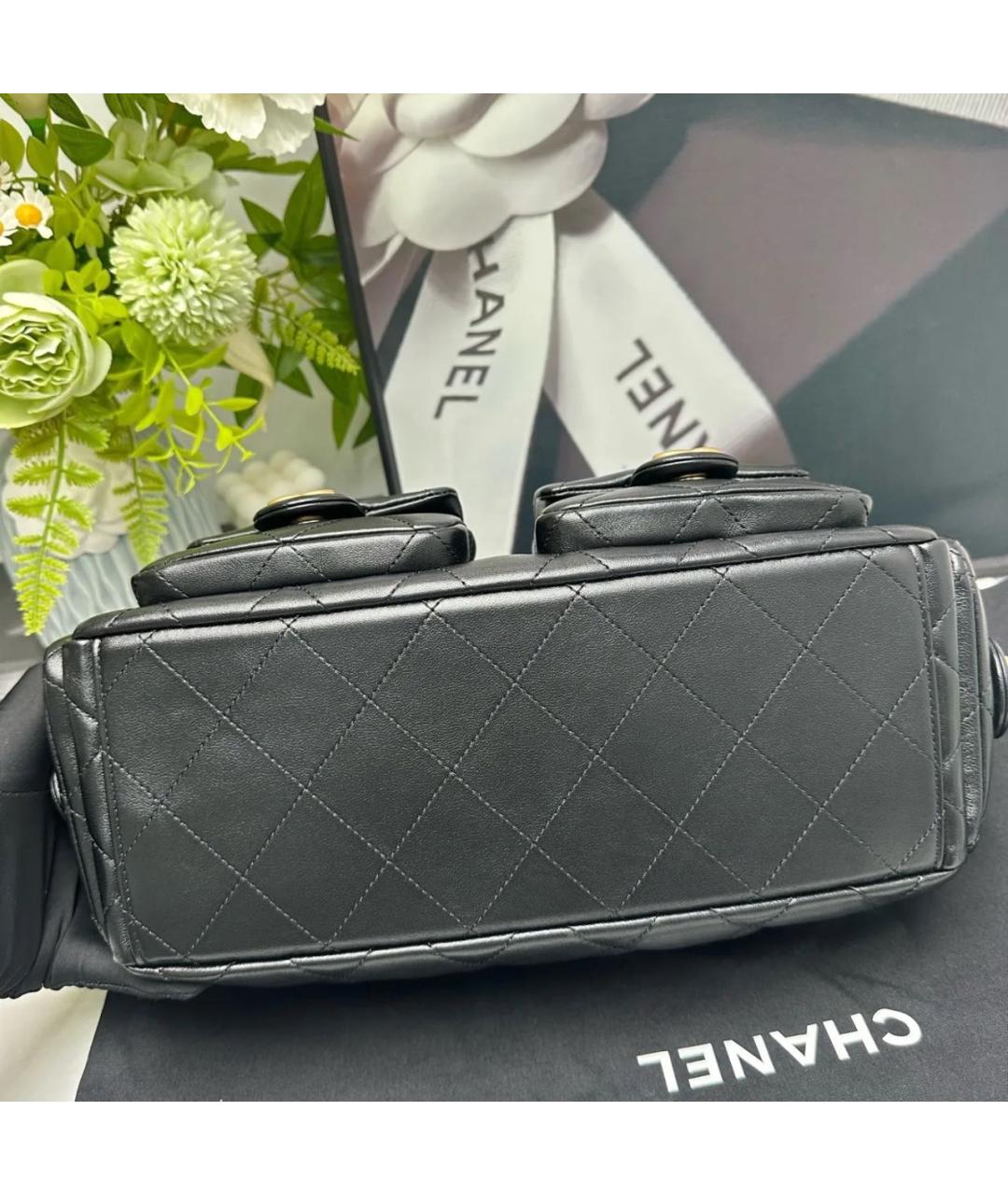 CHANEL Черная кожаная сумка через плечо, фото 5