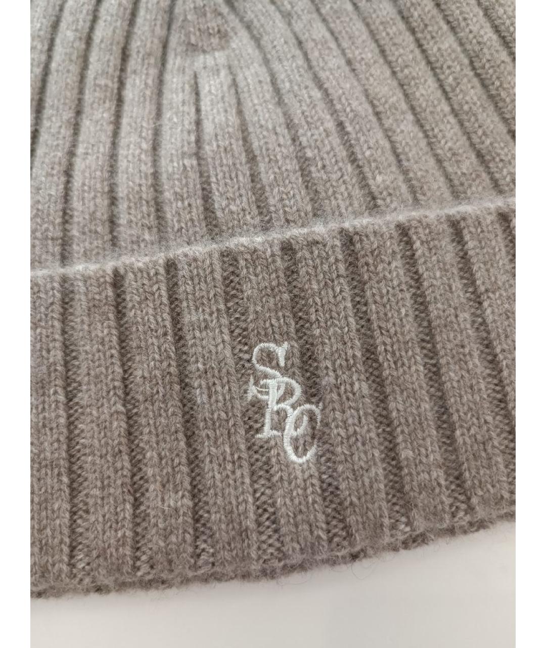 SPORTY AND RICH Бежевая кашемировая шапка, фото 3