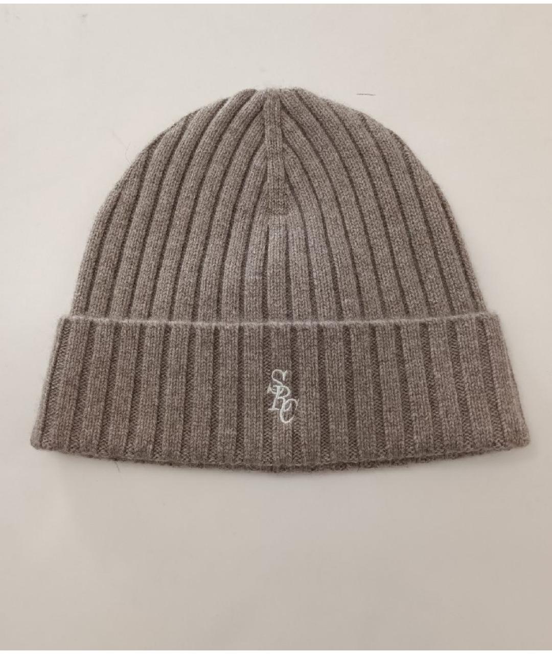 SPORTY AND RICH Бежевая кашемировая шапка, фото 5