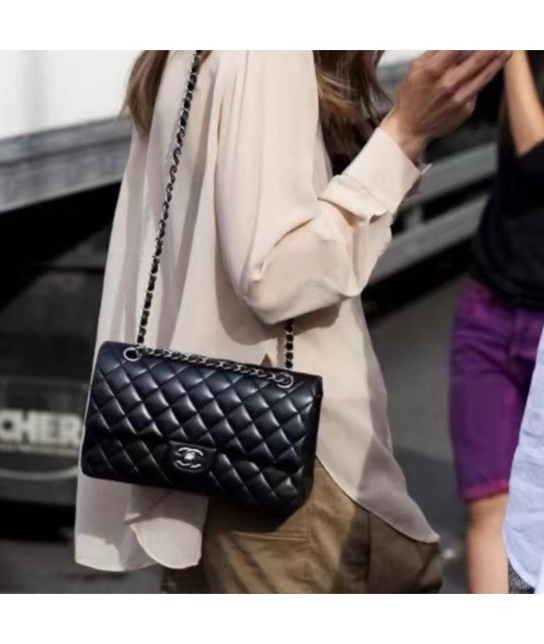 CHANEL Черная кожаная сумка через плечо, фото 6