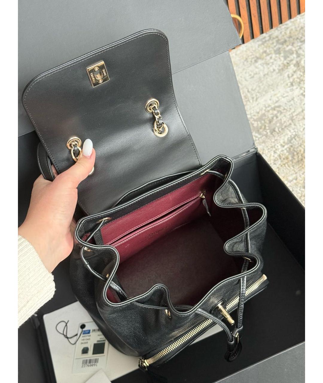 CHANEL Черный кожаный рюкзак, фото 6