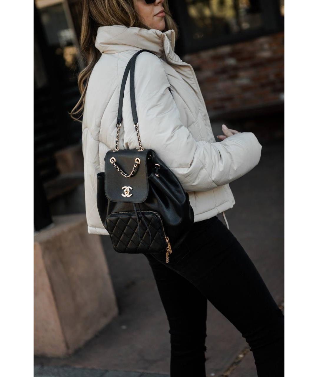 CHANEL Черный кожаный рюкзак, фото 8