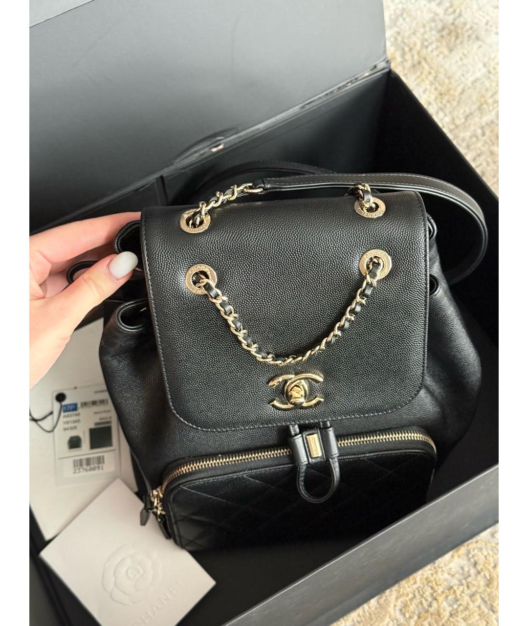 CHANEL Черный кожаный рюкзак, фото 4