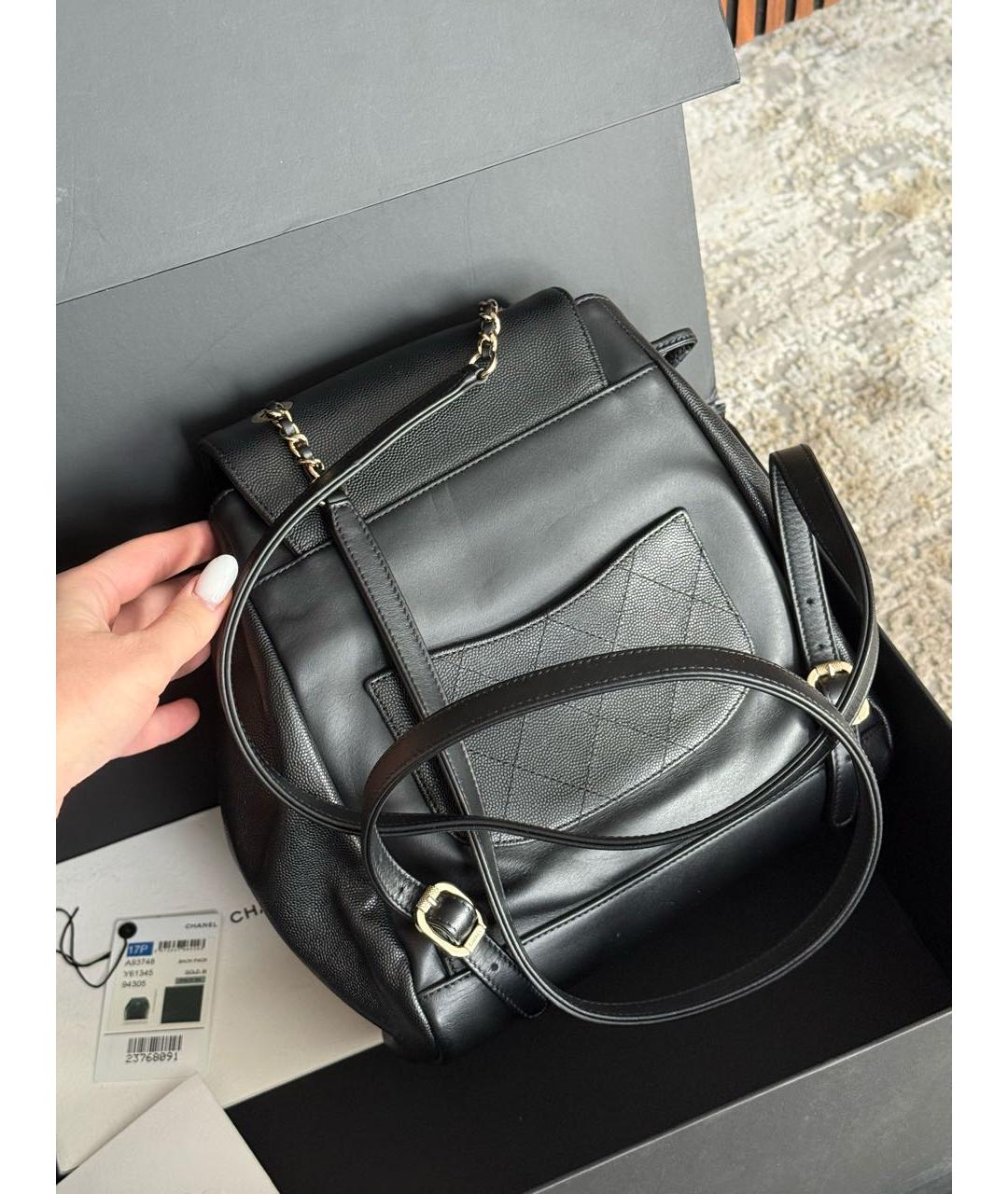 CHANEL Черный кожаный рюкзак, фото 5