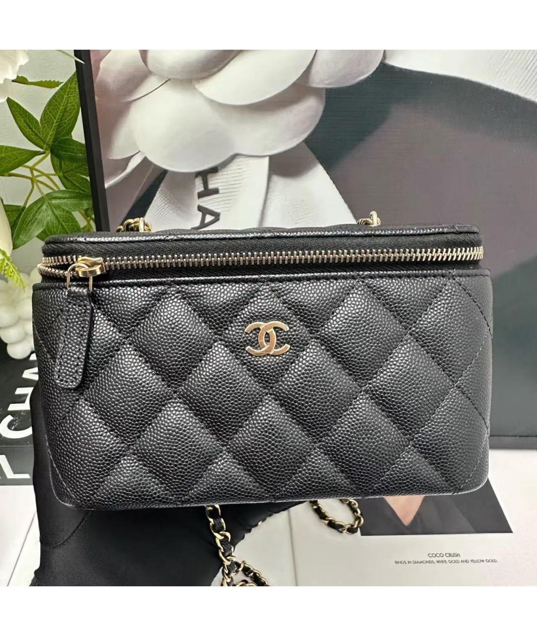 CHANEL Черная кожаная сумка через плечо, фото 7