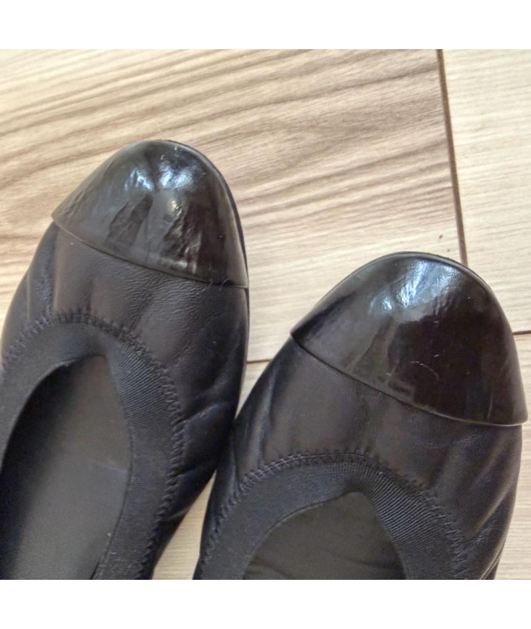 CHANEL Черные кожаные балетки, фото 5