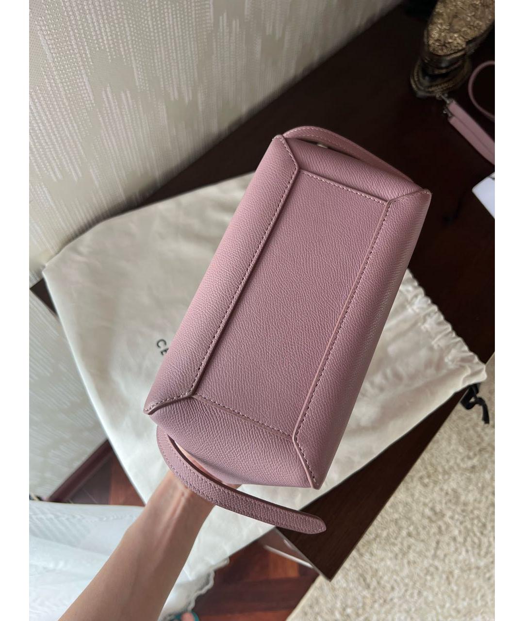 CELINE Розовая кожаная сумка через плечо, фото 6