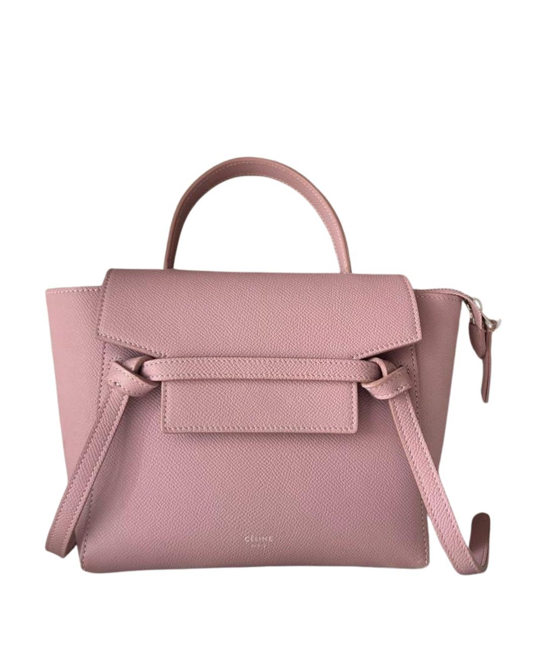 CELINE Розовая кожаная сумка через плечо, фото 1
