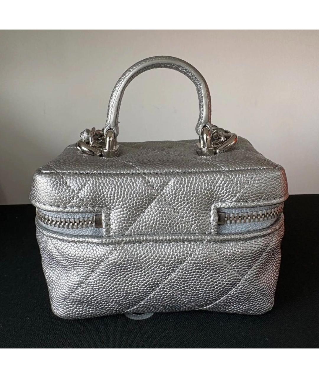CHANEL Серебряная кожаная сумка через плечо, фото 5
