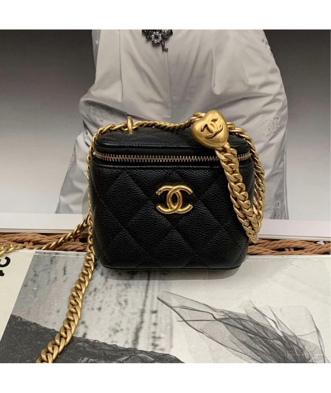 CHANEL Черная кожаная сумка через плечо, фото 5