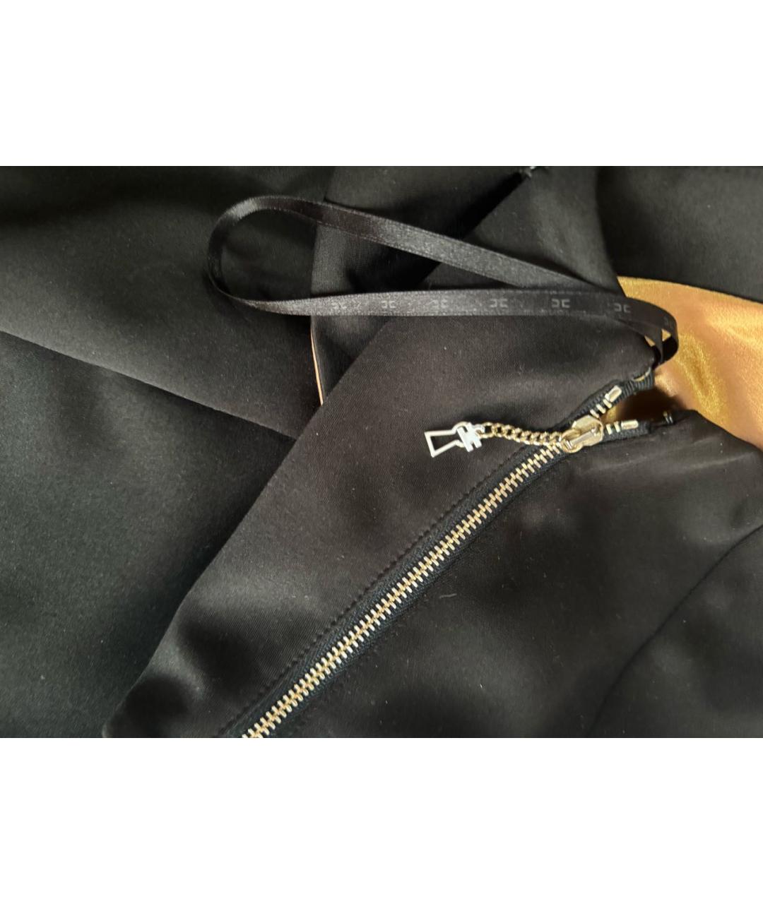 ELISABETTA FRANCHI Черное полиэстеровое коктейльное платье, фото 4