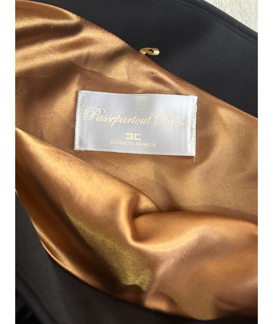 ELISABETTA FRANCHI Черное полиэстеровое коктейльное платье, фото 3