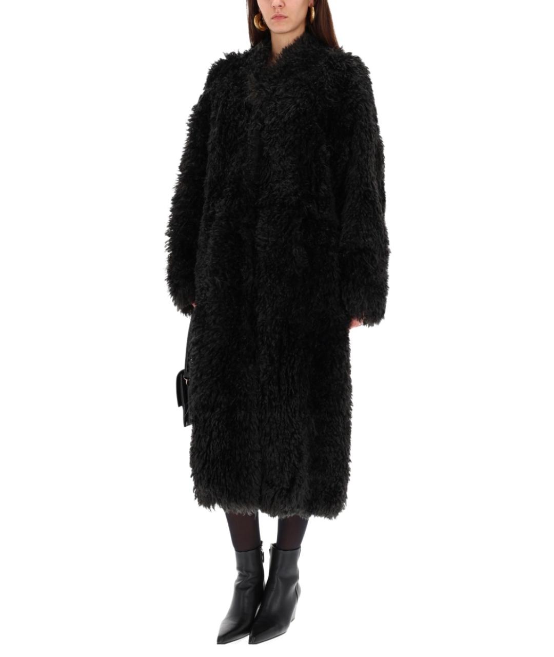 STAND Черная полиэстеровая шуба, фото 2