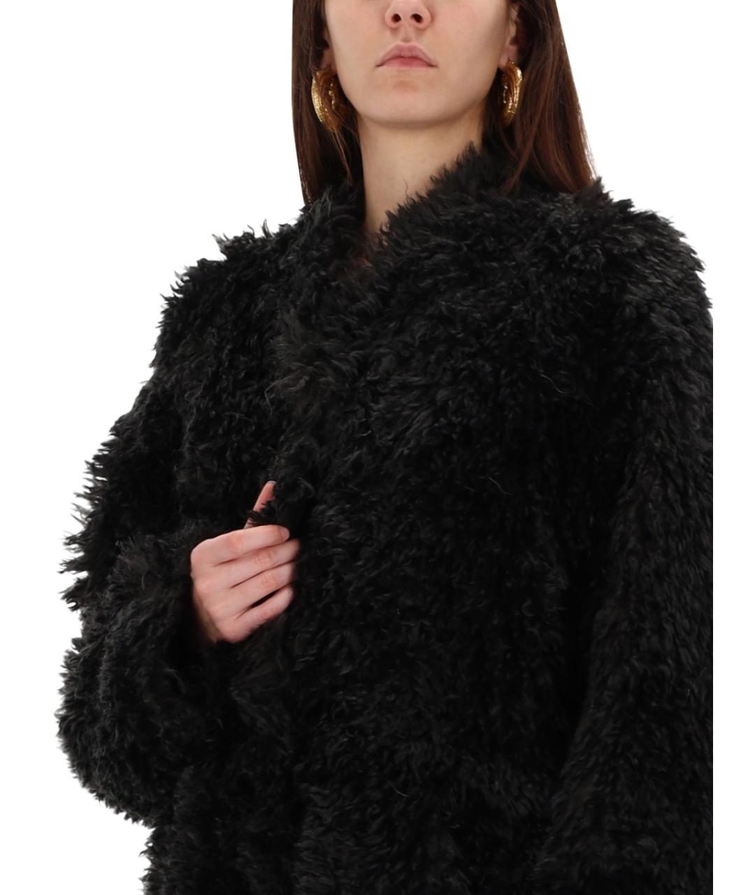 STAND Черная полиэстеровая шуба, фото 4