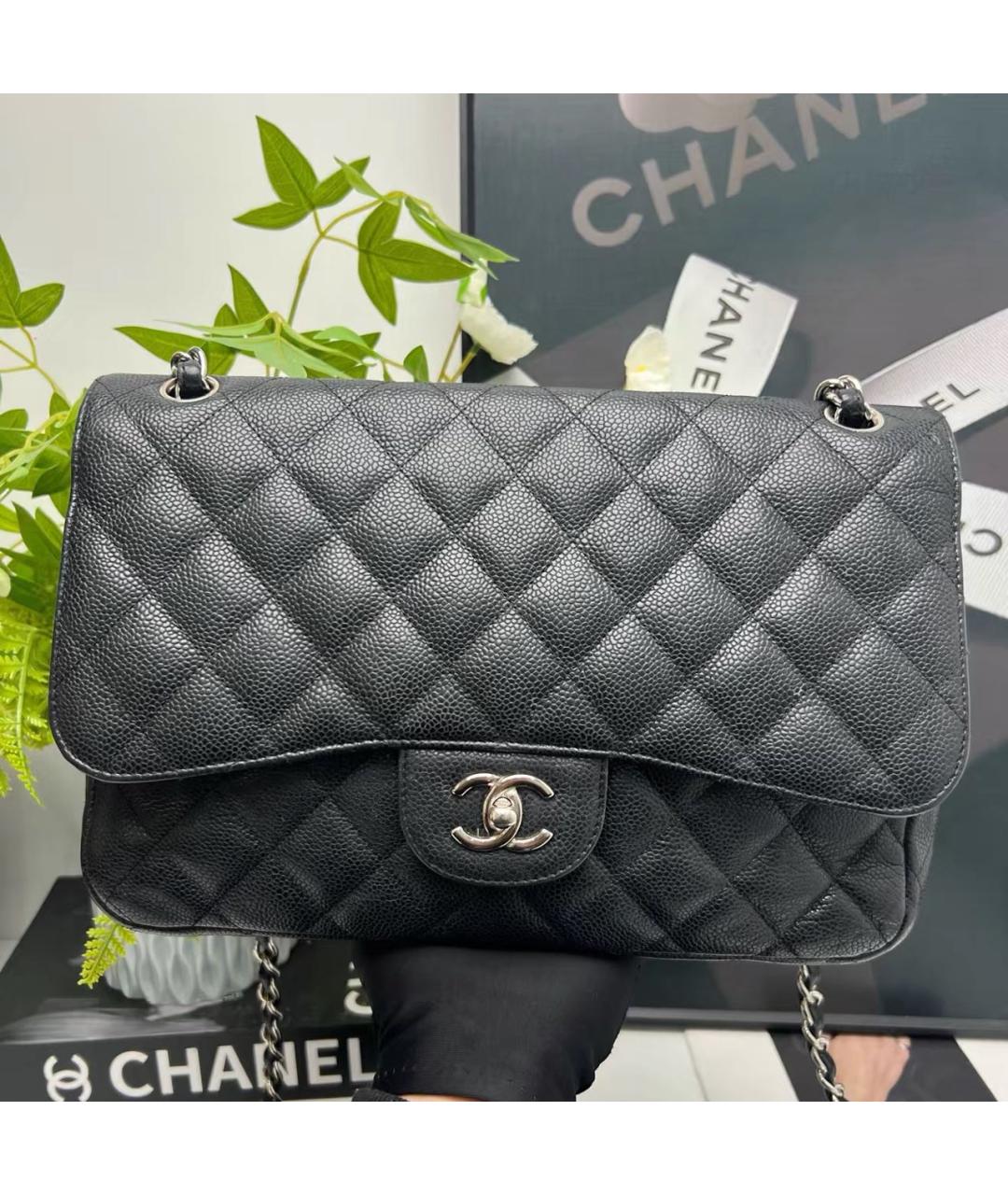 CHANEL Черная кожаная сумка через плечо, фото 7