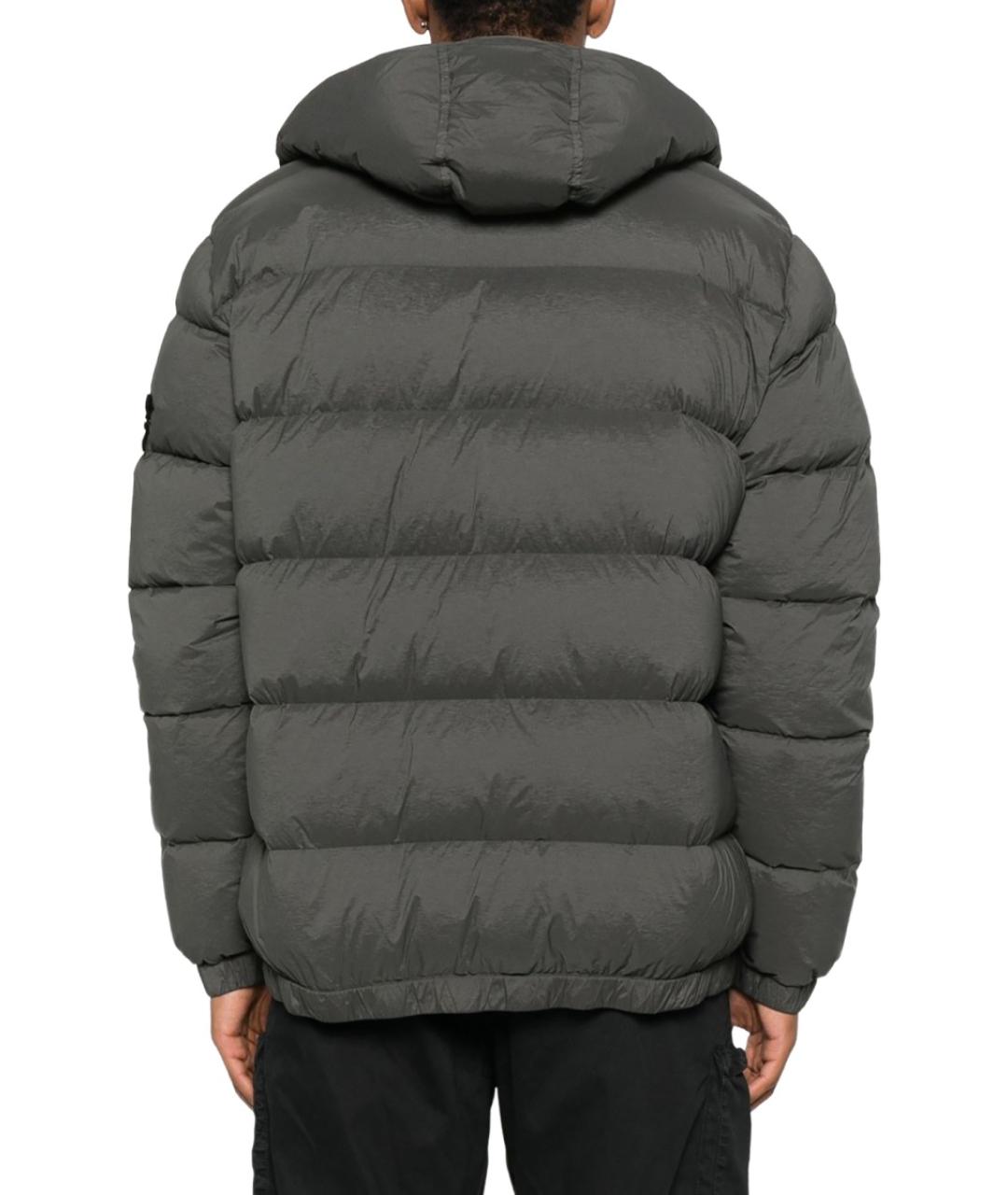 STONE ISLAND Серый синтетический пуховик, фото 3