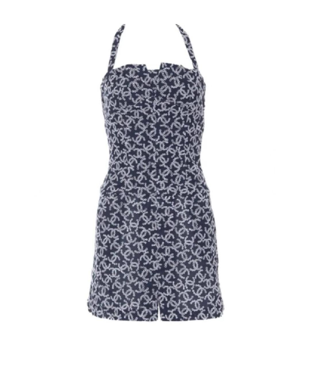 CHANEL Синее хлопковое повседневное платье, фото 1