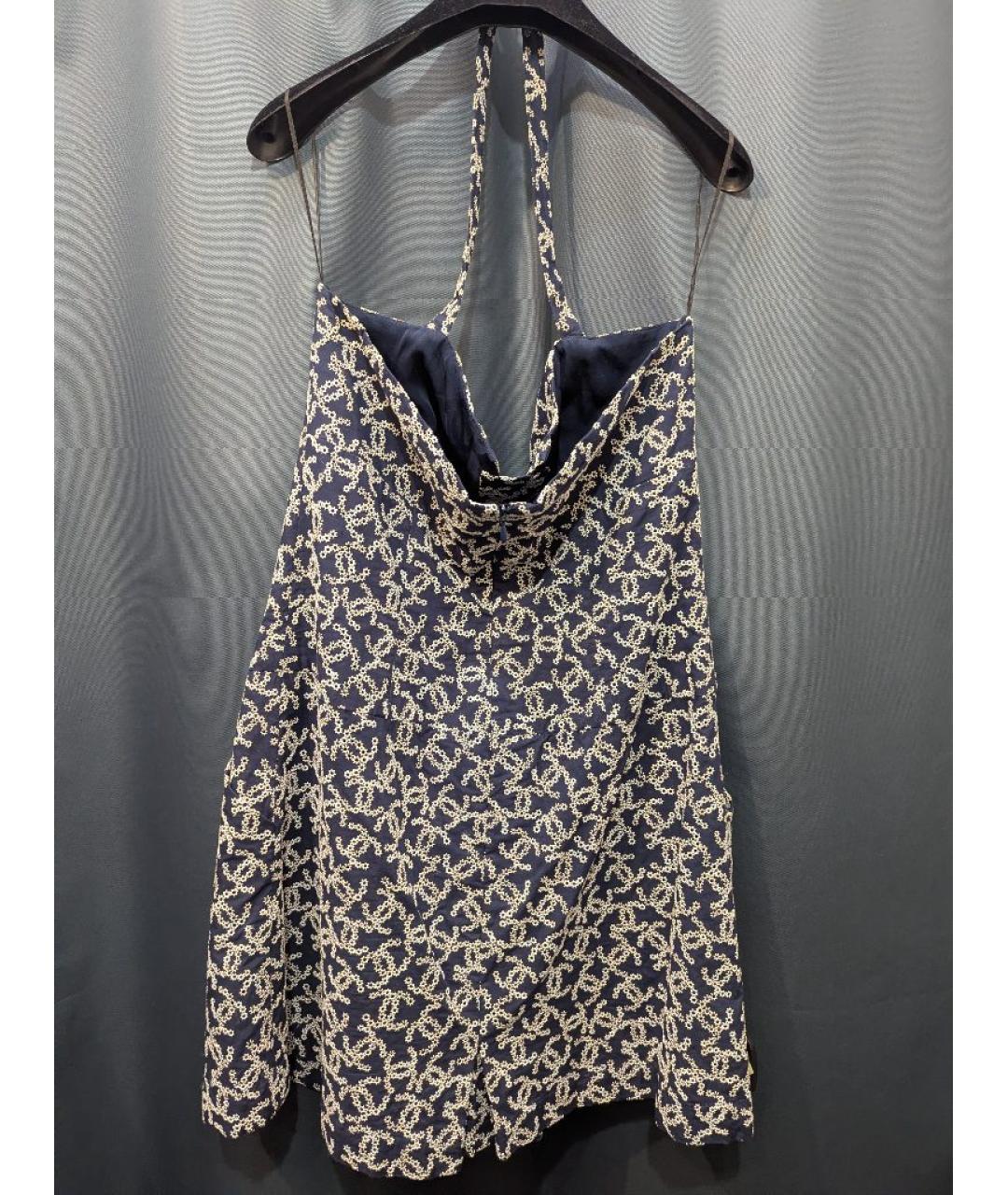 CHANEL Синее хлопковое повседневное платье, фото 2