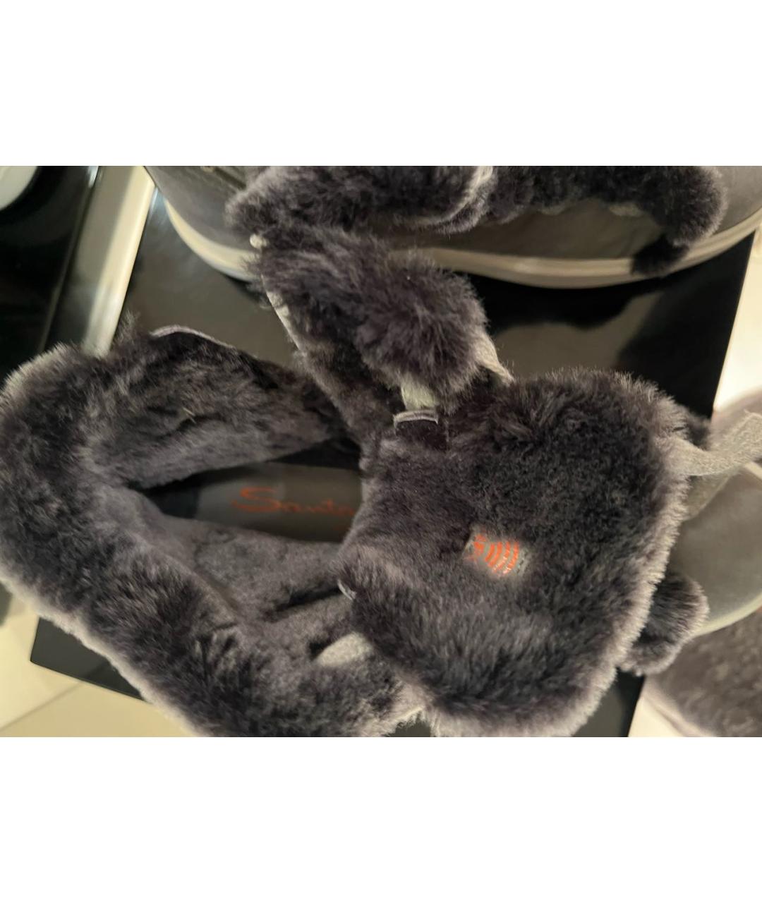 SANTONI Серые замшевые ботинки, фото 8