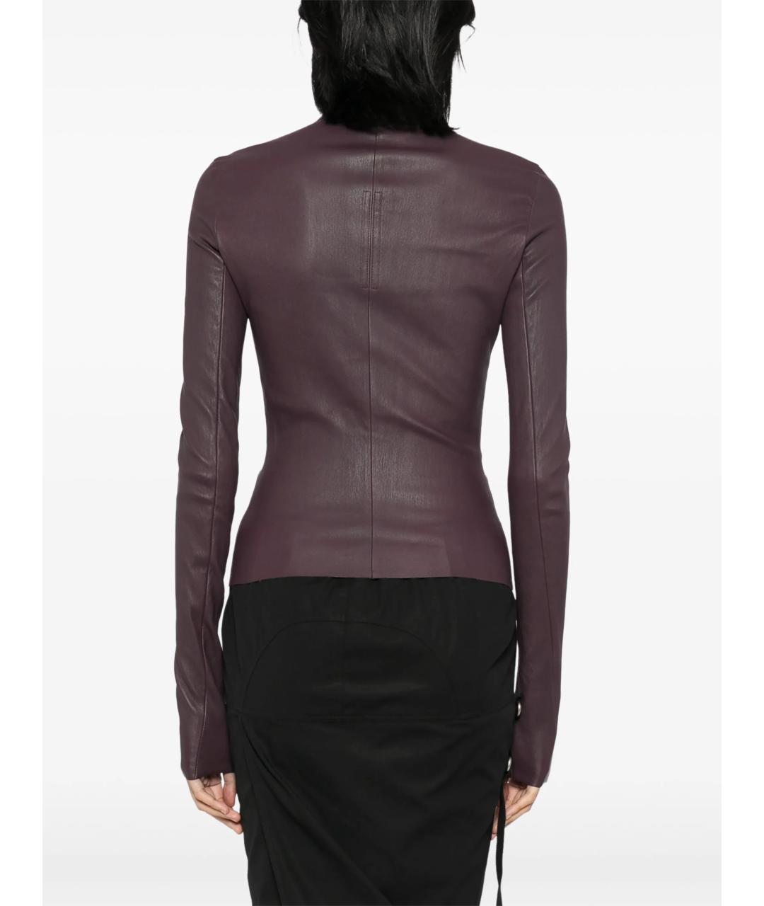 RICK OWENS Фиолетовая кожаная куртка, фото 4