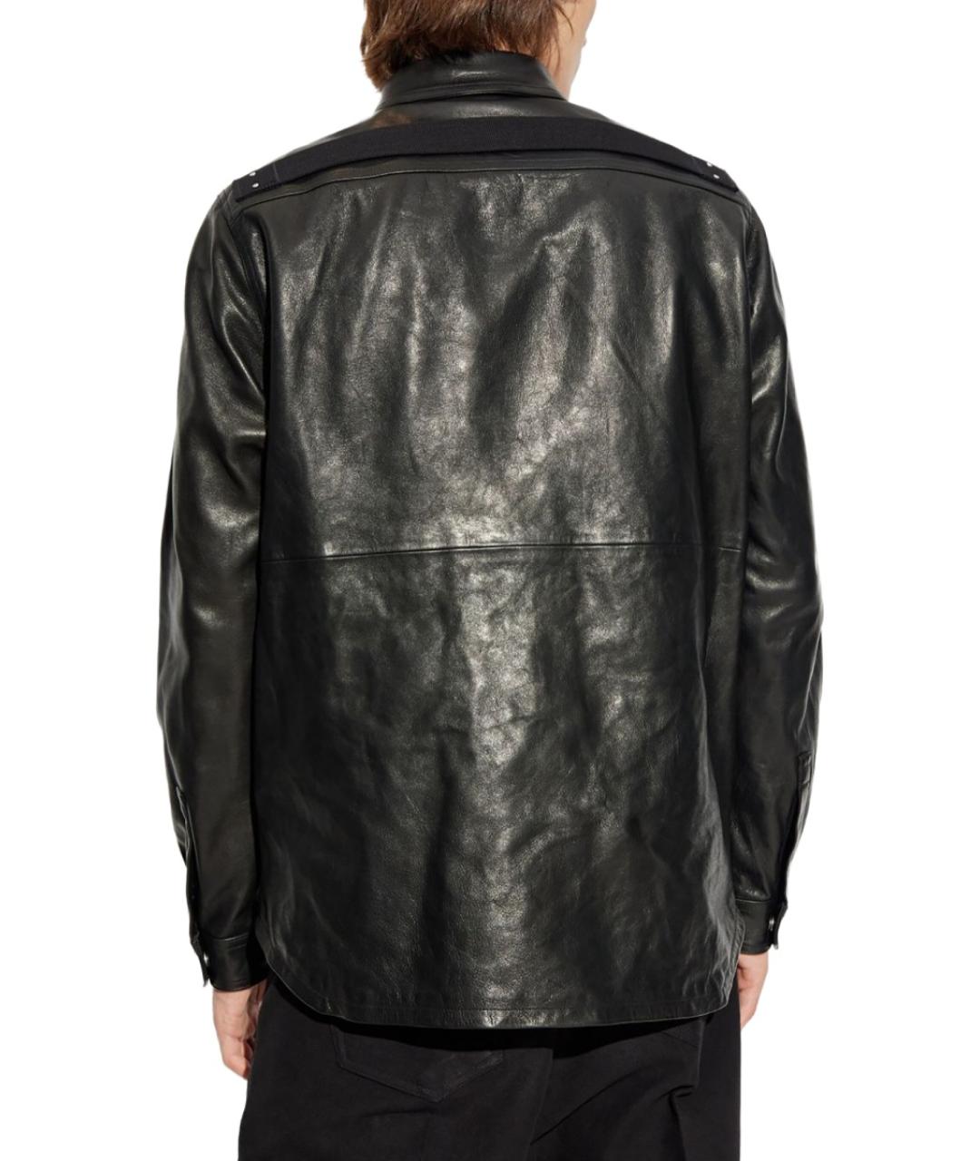 RICK OWENS Черная кожаная куртка, фото 3