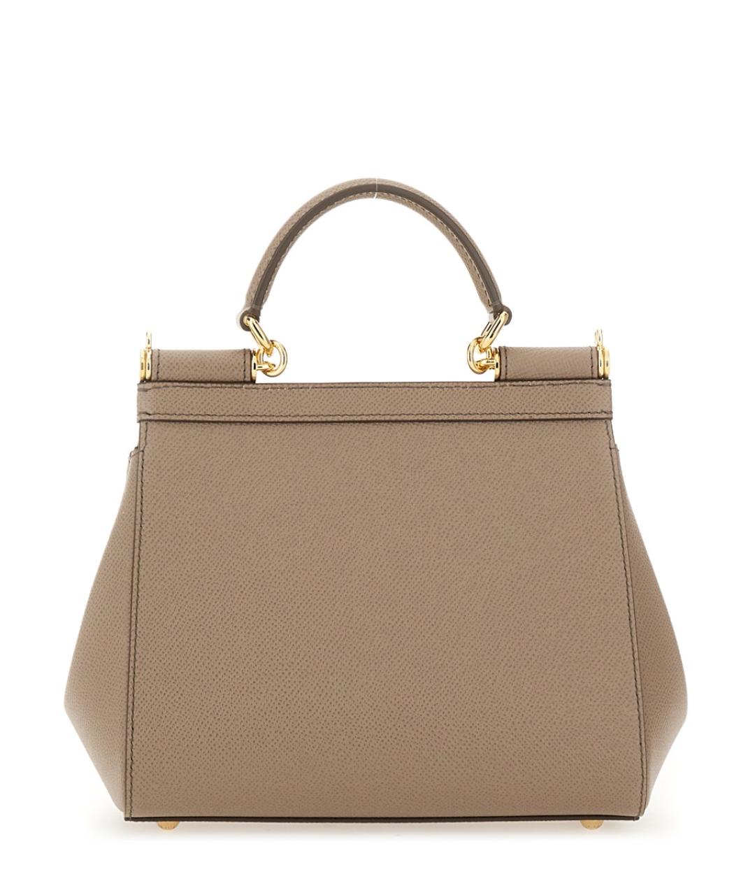 DOLCE&GABBANA Коричневая кожаная сумка тоут, фото 2