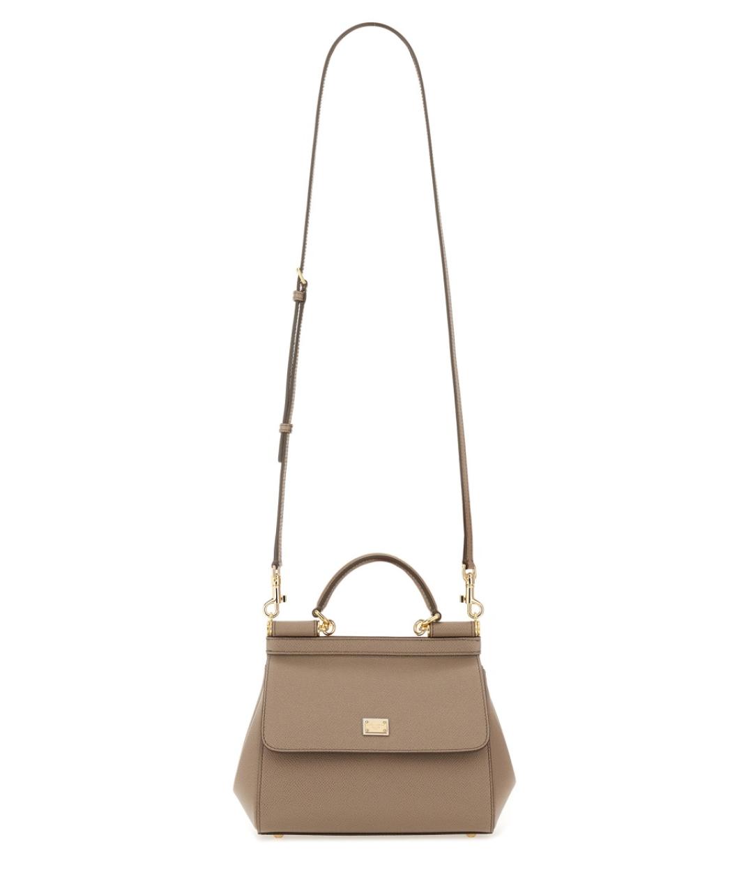 DOLCE&GABBANA Коричневая кожаная сумка тоут, фото 4