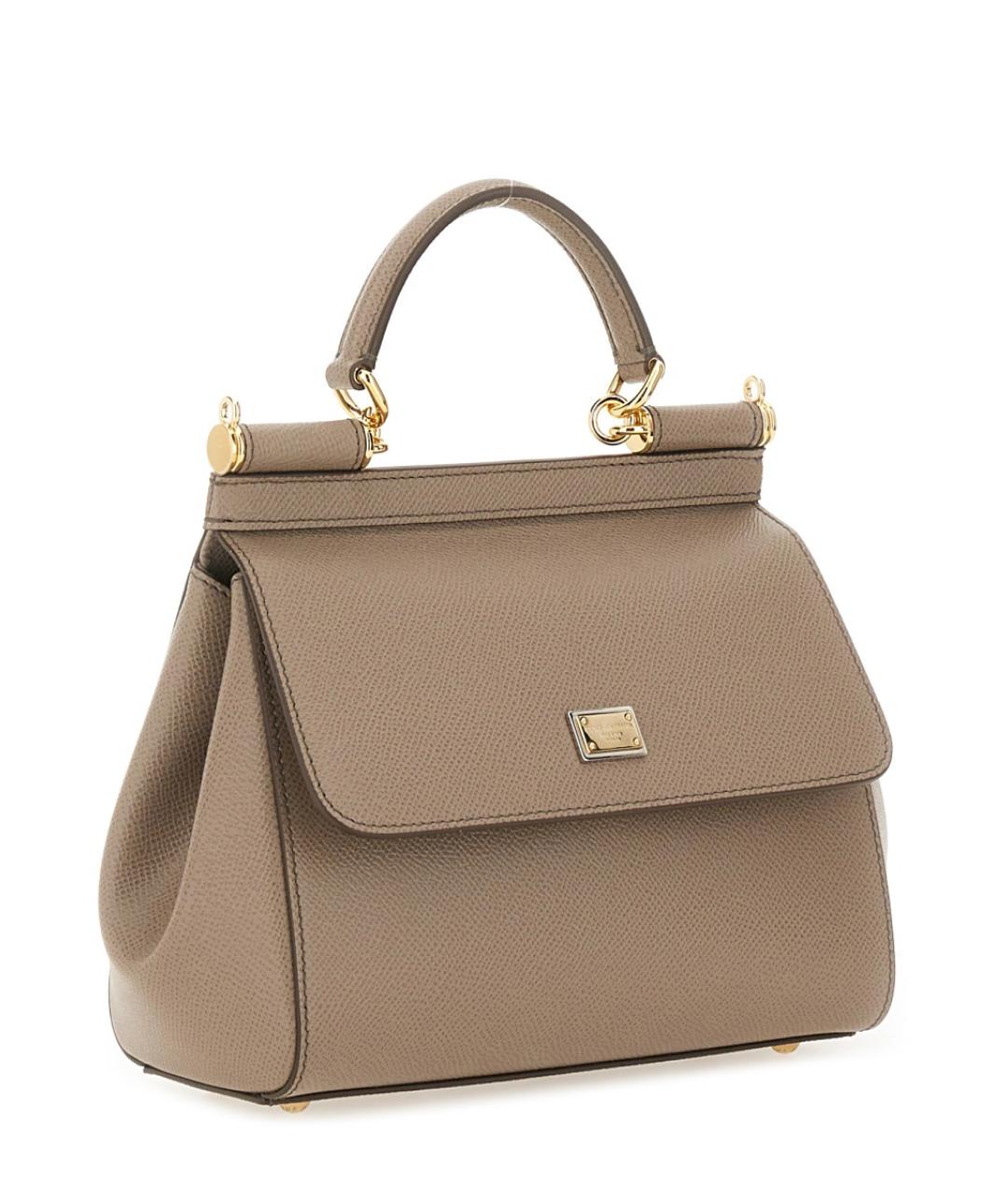 DOLCE&GABBANA Коричневая кожаная сумка тоут, фото 3