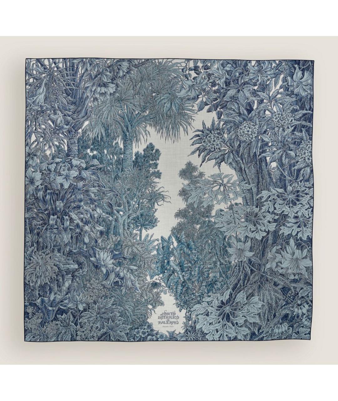 HERMES Синий кашемировый платок, фото 7