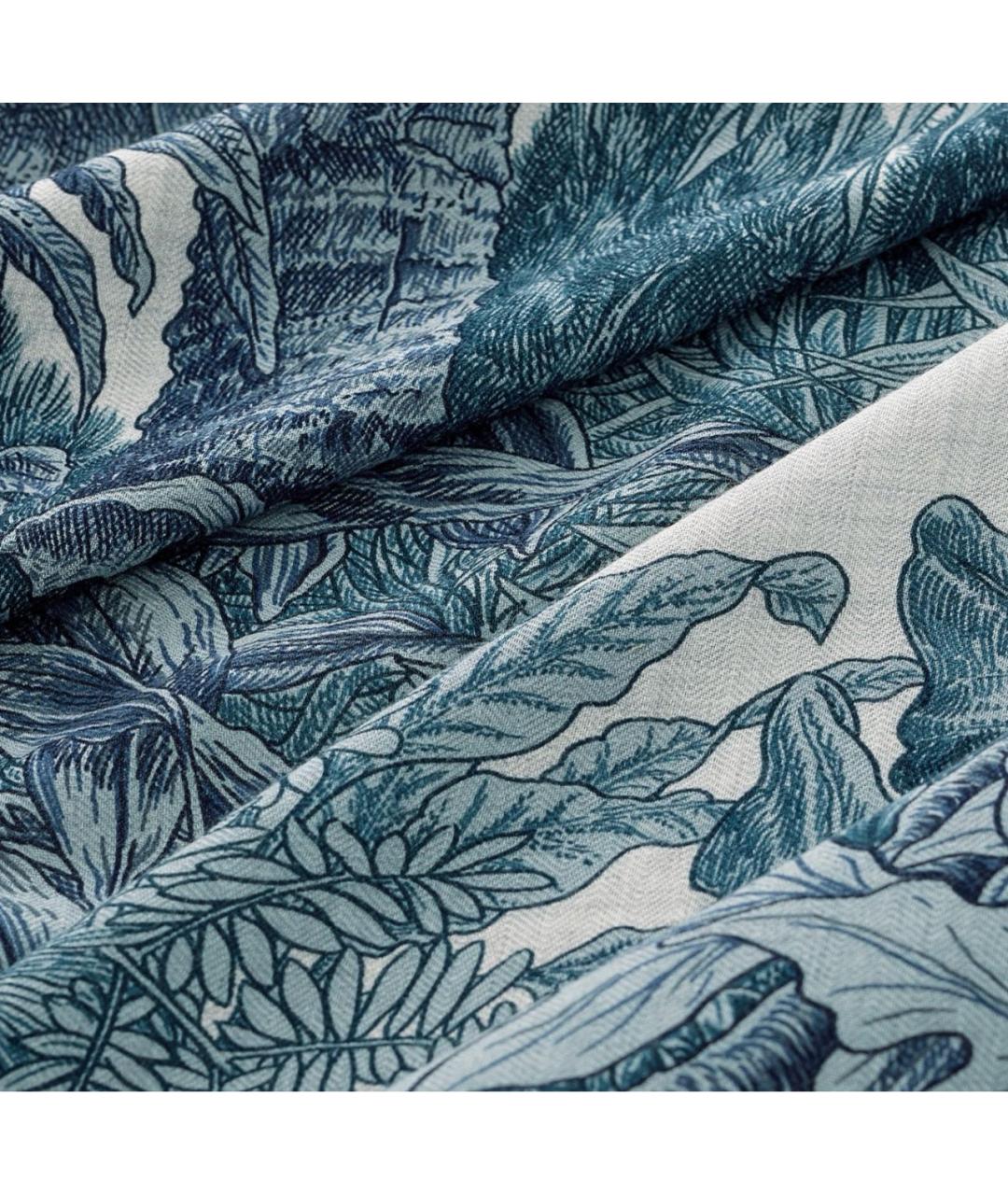 HERMES Синий кашемировый платок, фото 2