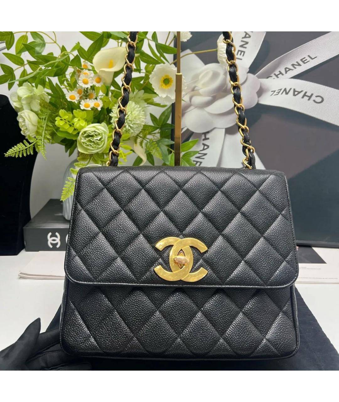 CHANEL Черная кожаная сумка через плечо, фото 7