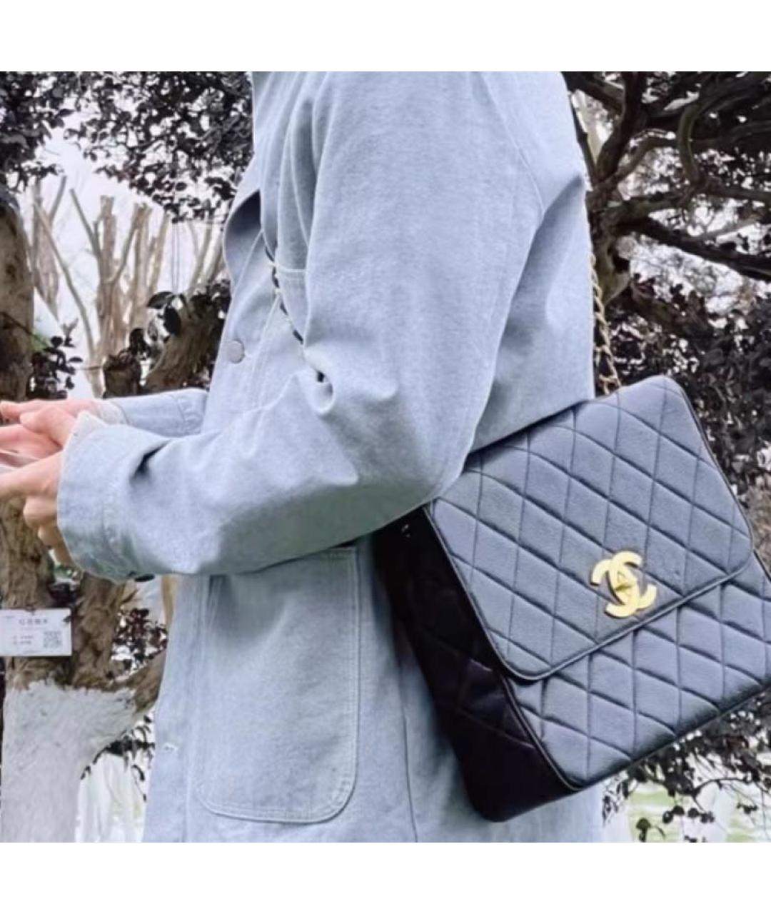 CHANEL Черная кожаная сумка через плечо, фото 6