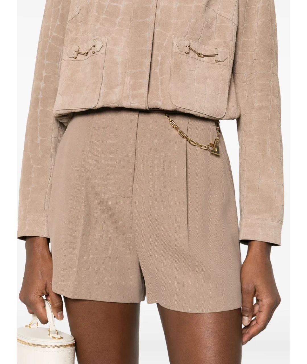 ELISABETTA FRANCHI Бежевые вискозные шорты, фото 2