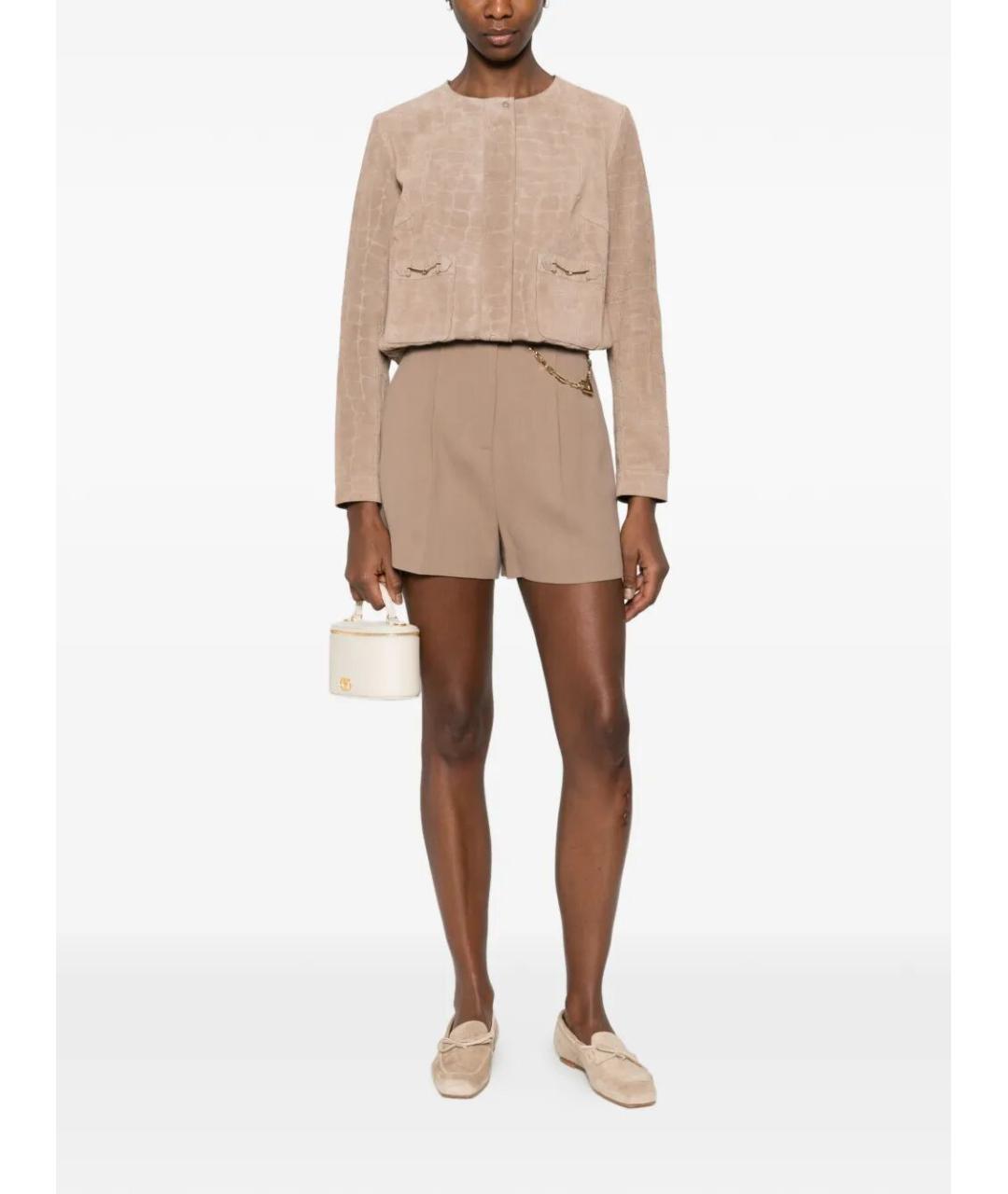 ELISABETTA FRANCHI Бежевые вискозные шорты, фото 3