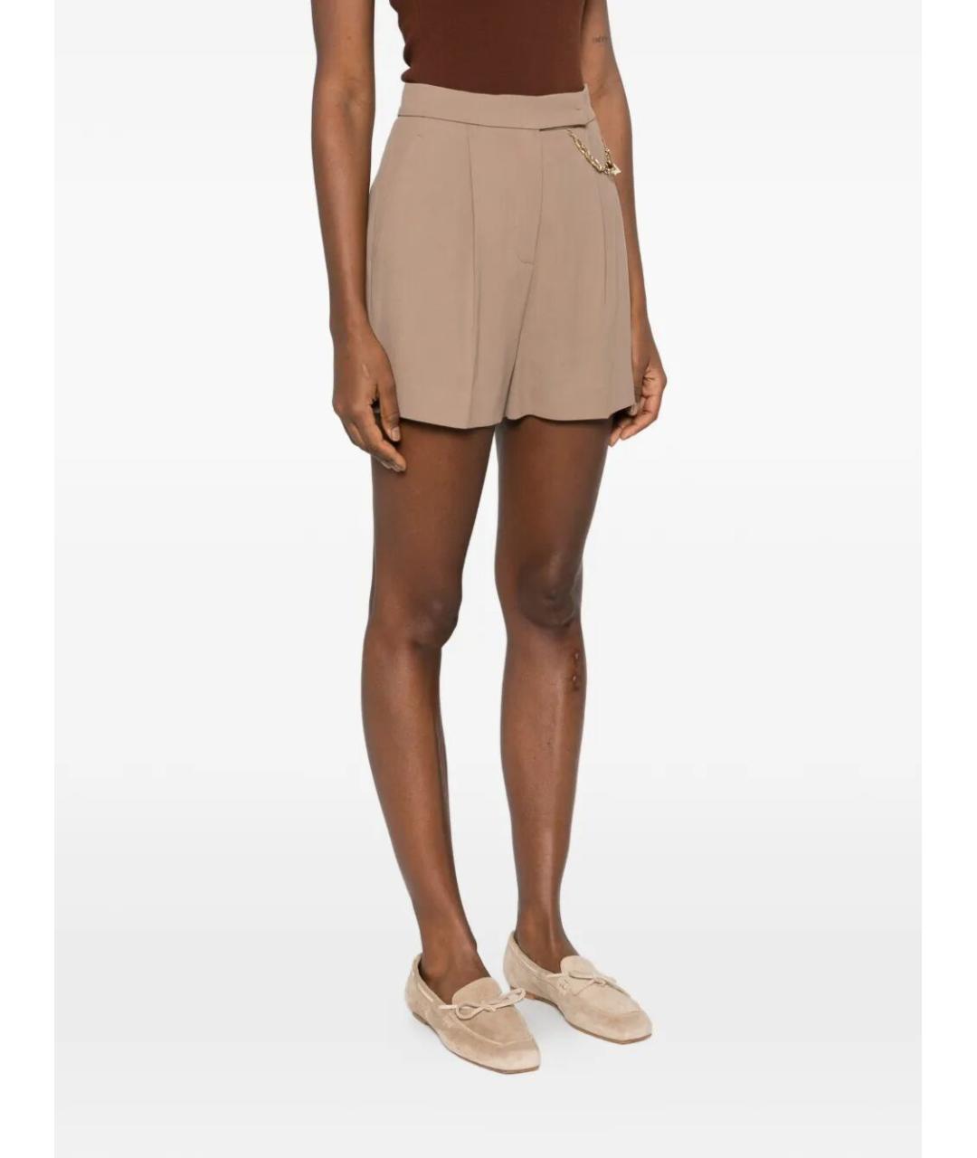 ELISABETTA FRANCHI Бежевые вискозные шорты, фото 5