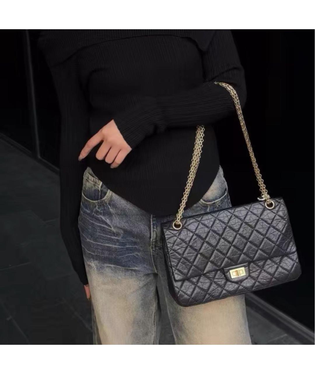 CHANEL Черная кожаная сумка через плечо, фото 6