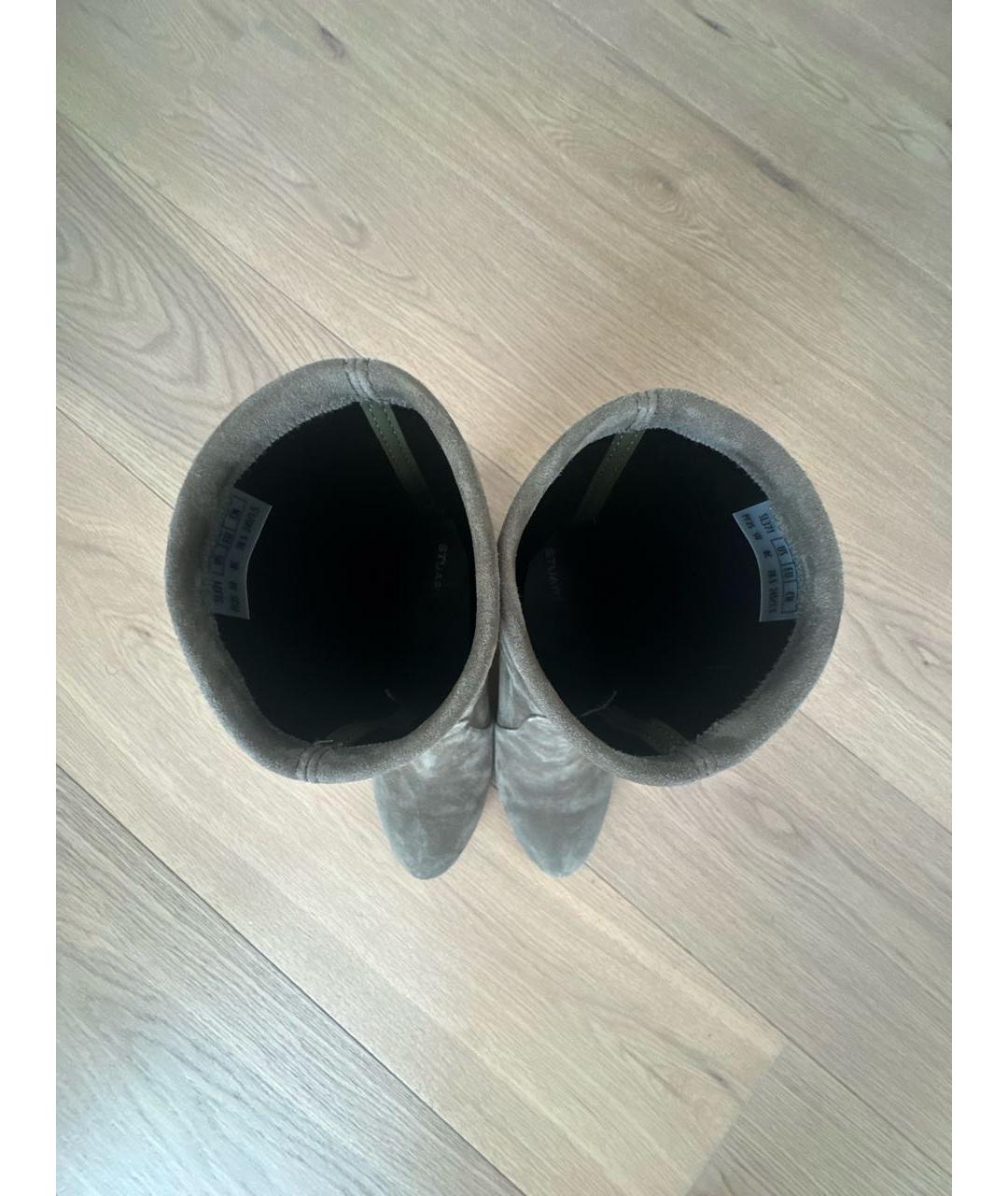 STUART WEITZMAN Хаки замшевые ботильоны, фото 3