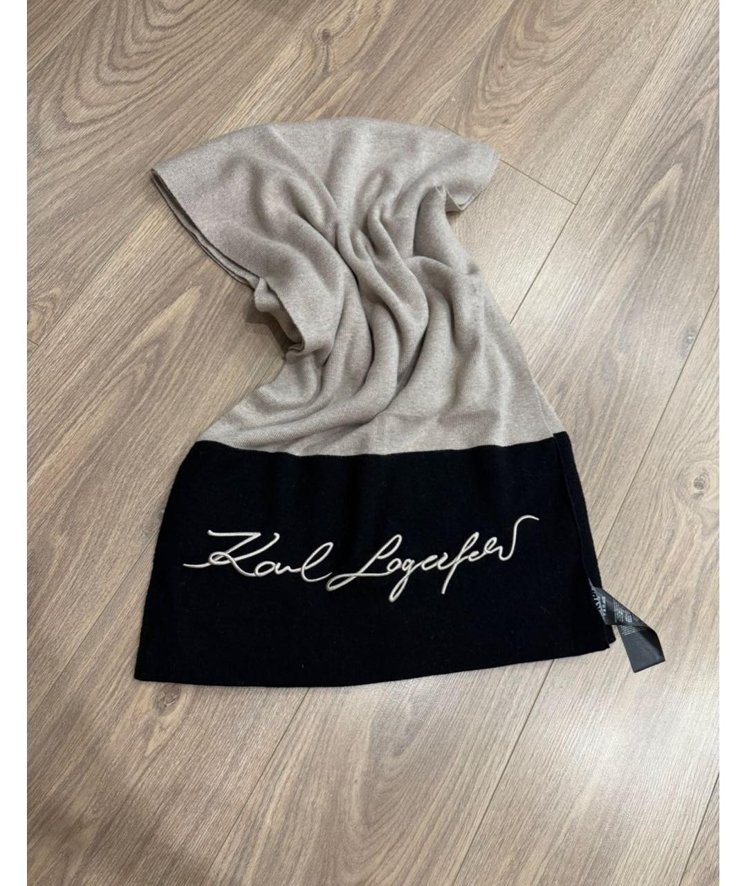 KARL LAGERFELD Черный шарф, фото 4