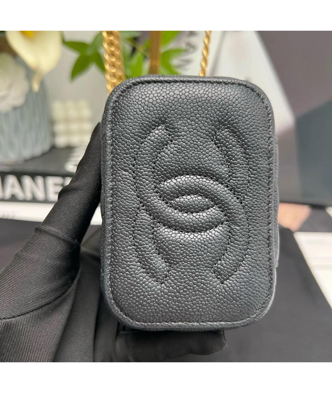 CHANEL Черная кожаная сумка через плечо, фото 5