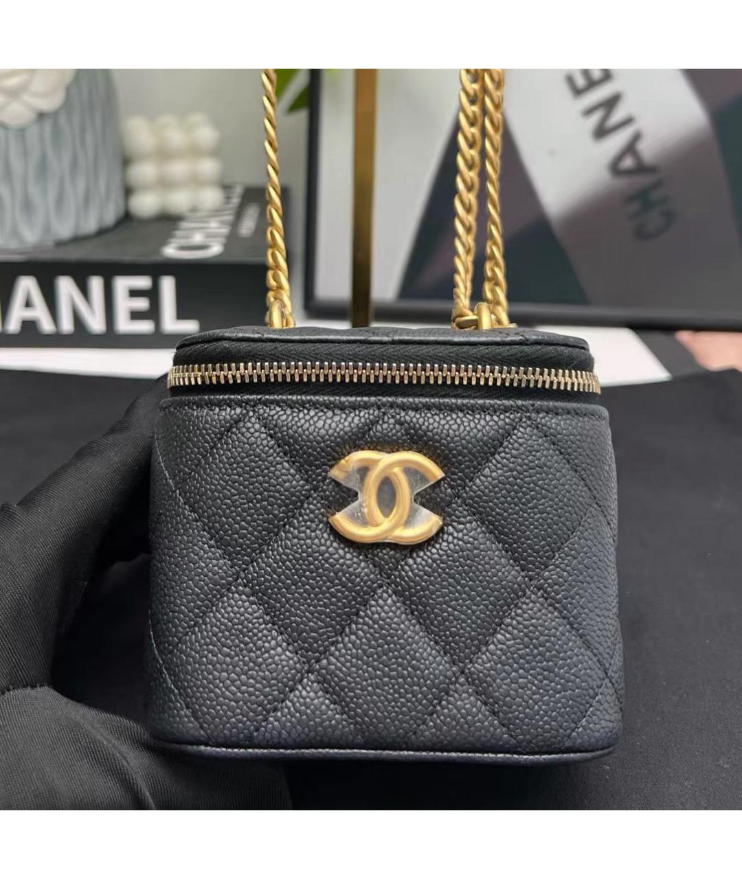 CHANEL Черная кожаная сумка через плечо, фото 7