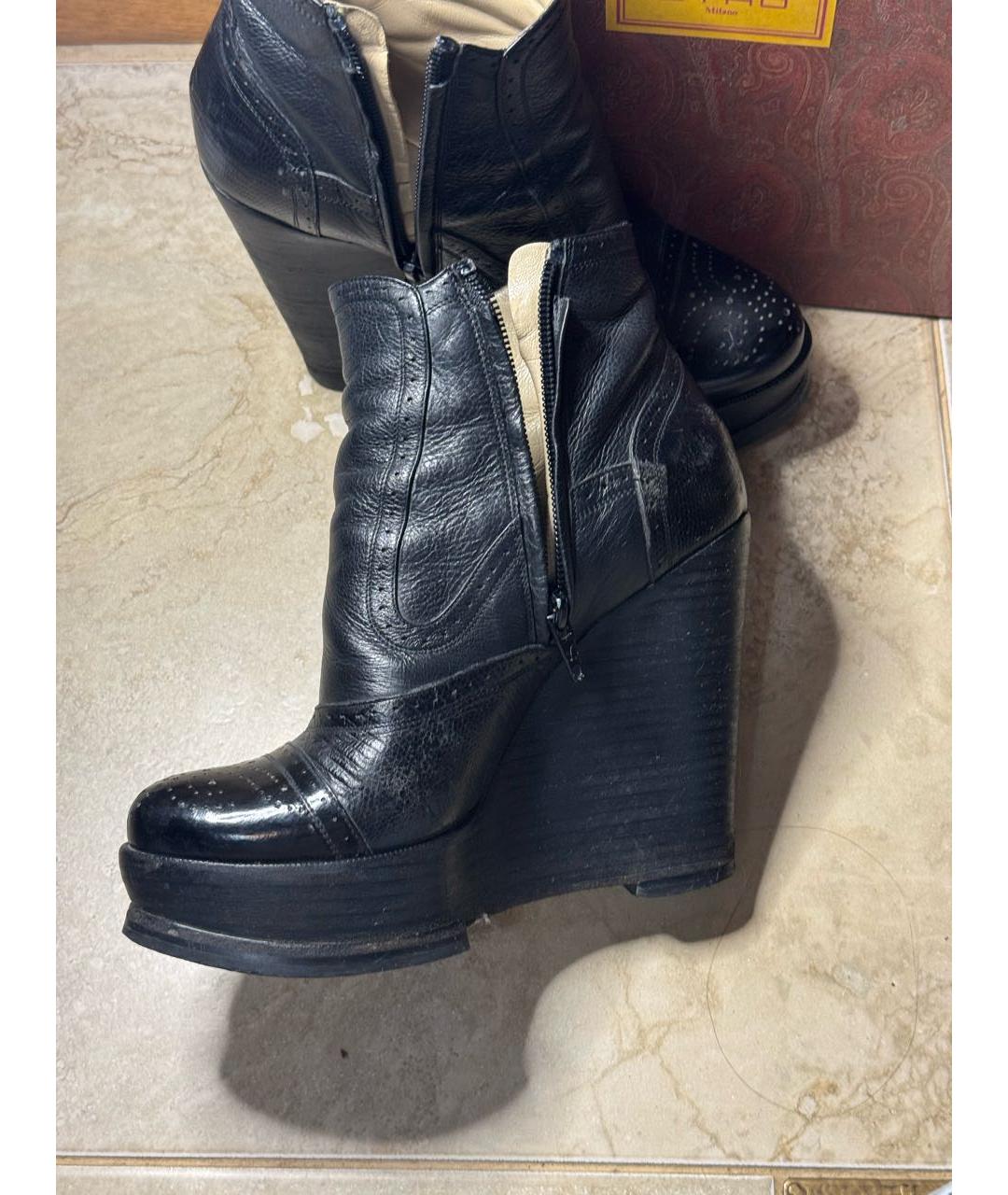 ETRO Черные кожаные ботильоны, фото 6