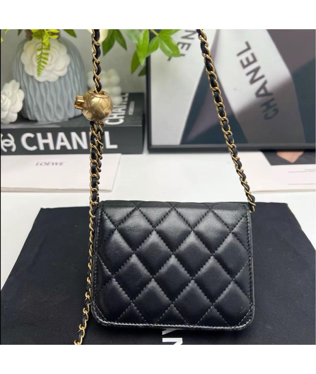 CHANEL Черная кожаная сумка через плечо, фото 2