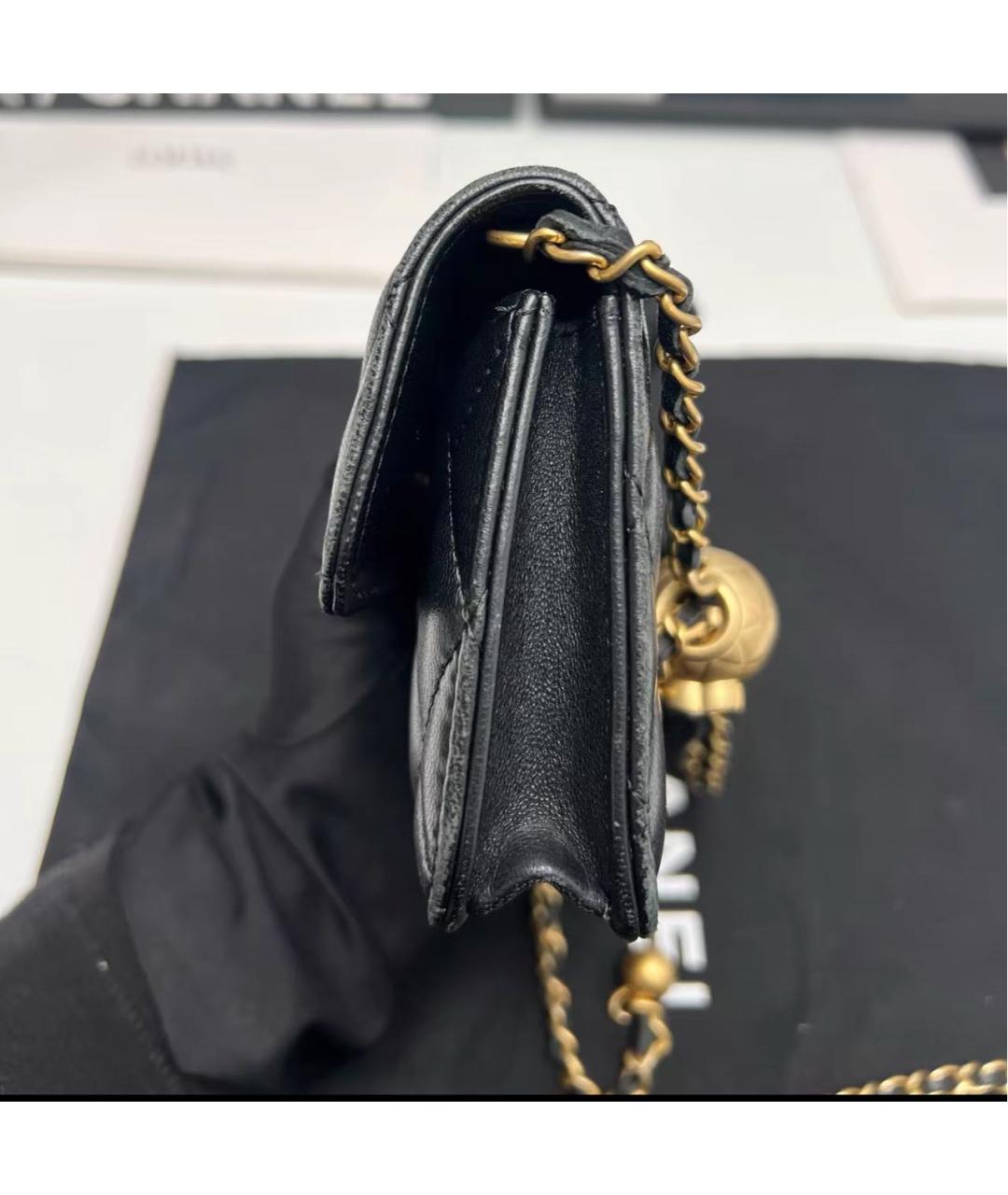 CHANEL Черная кожаная сумка через плечо, фото 4