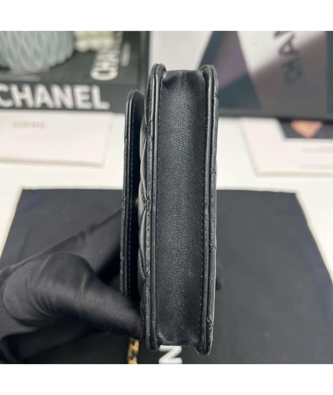 CHANEL Черная кожаная сумка через плечо, фото 5