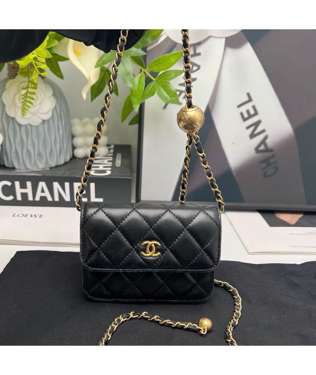 CHANEL Черная кожаная сумка через плечо, фото 7