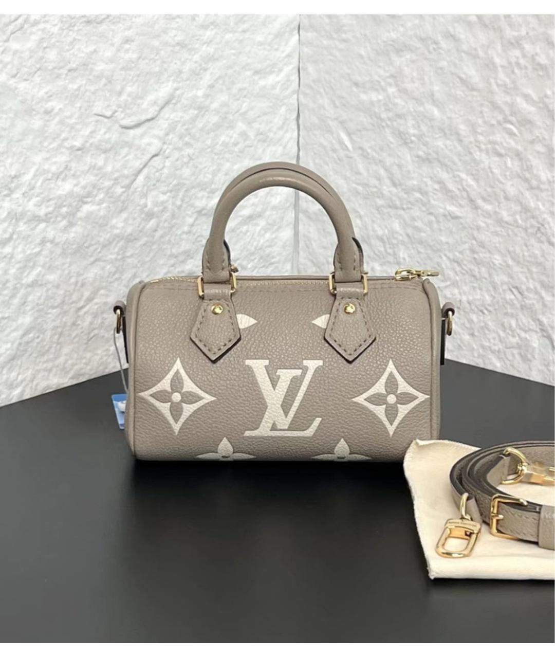 LOUIS VUITTON Бежевая кожаная сумка через плечо, фото 3