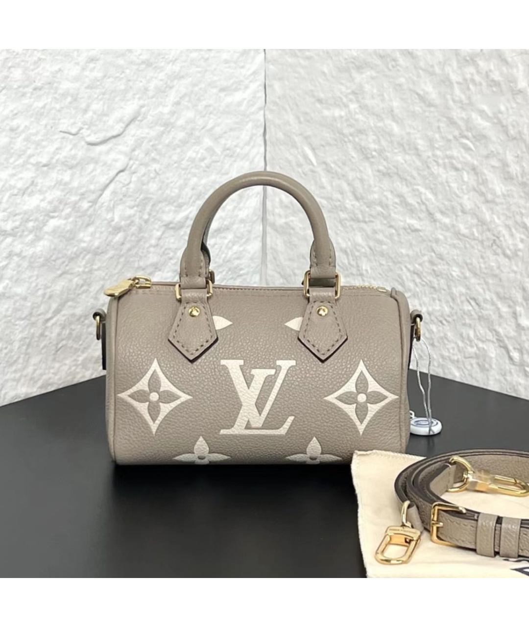 LOUIS VUITTON Бежевая кожаная сумка через плечо, фото 5