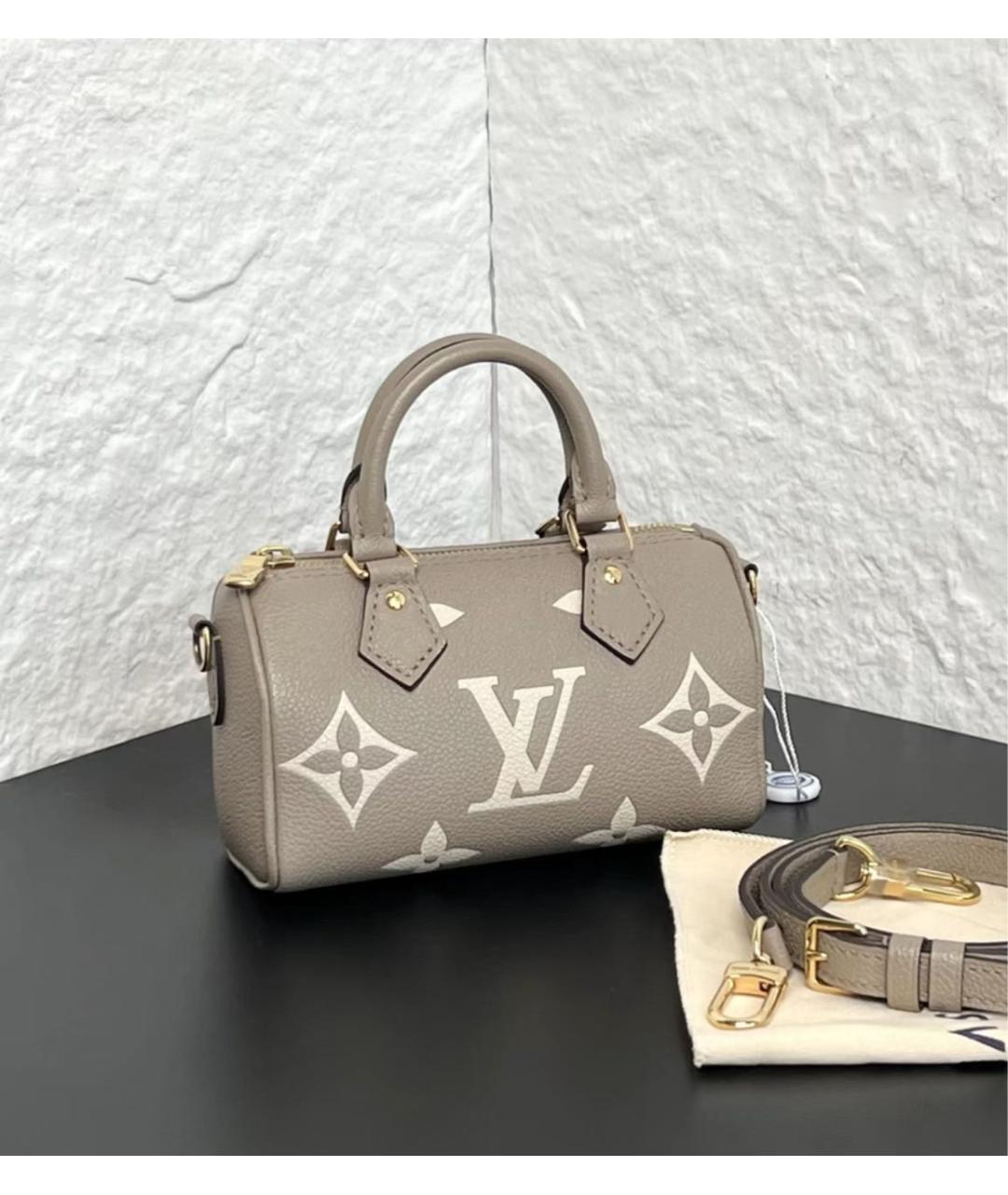 LOUIS VUITTON Бежевая кожаная сумка через плечо, фото 2