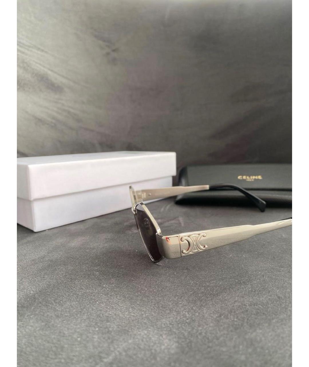 CELINE Серебряные металлические солнцезащитные очки, фото 3