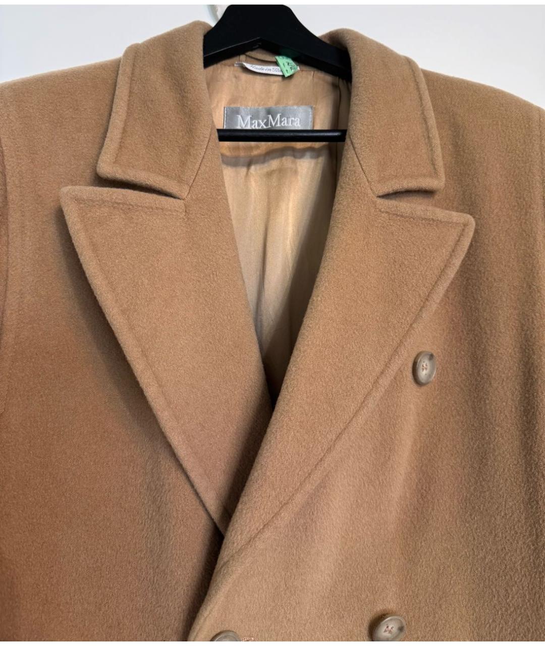 MAX MARA Бежевое шерстяное пальто, фото 4